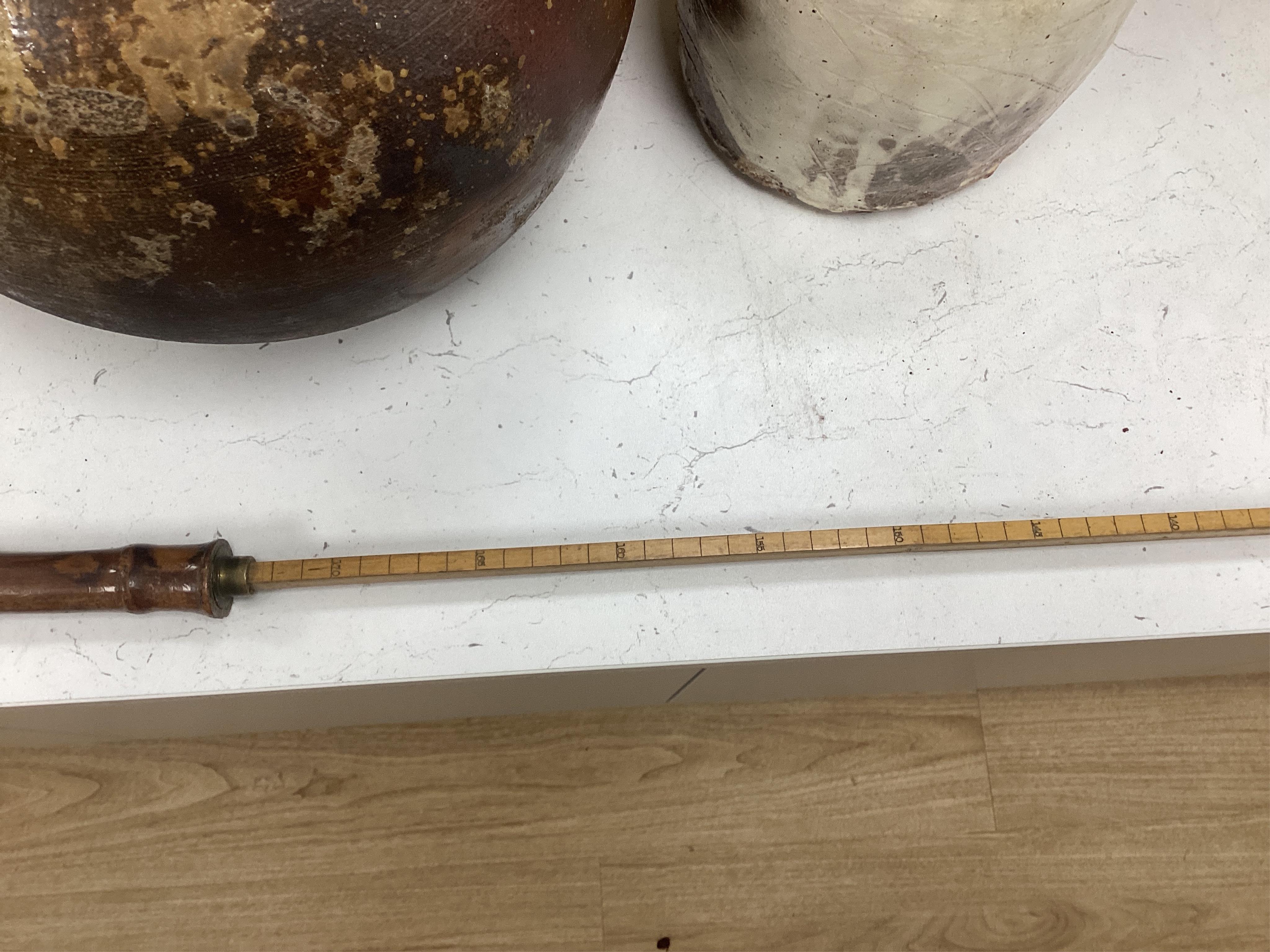 A Victorian bamboo horse measuring walking cane, 92cm